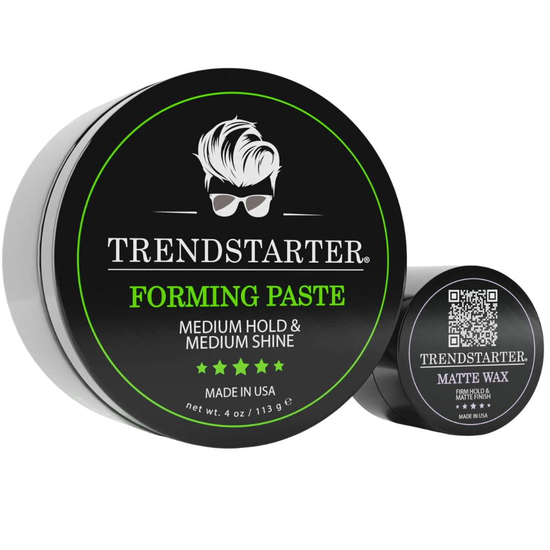 Trendstarter Forming Paste 4Oz - Medium Hold, Medium Shine, Flake-Free Hair Cream, New Fragrance