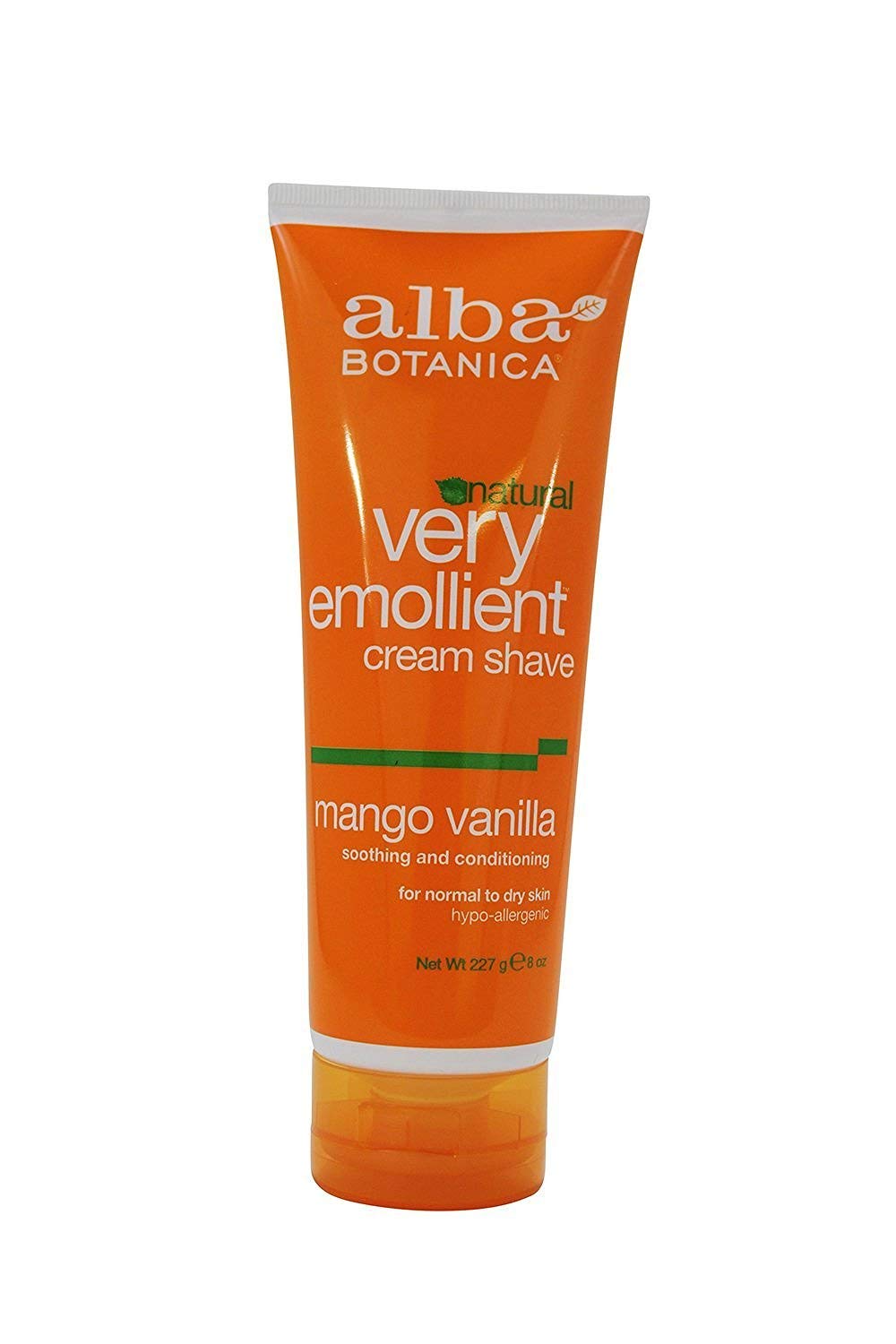 Alba Botanica Very Emollient Cream Shave, Mango Vanilla, 8 Oz, Pack Of 3