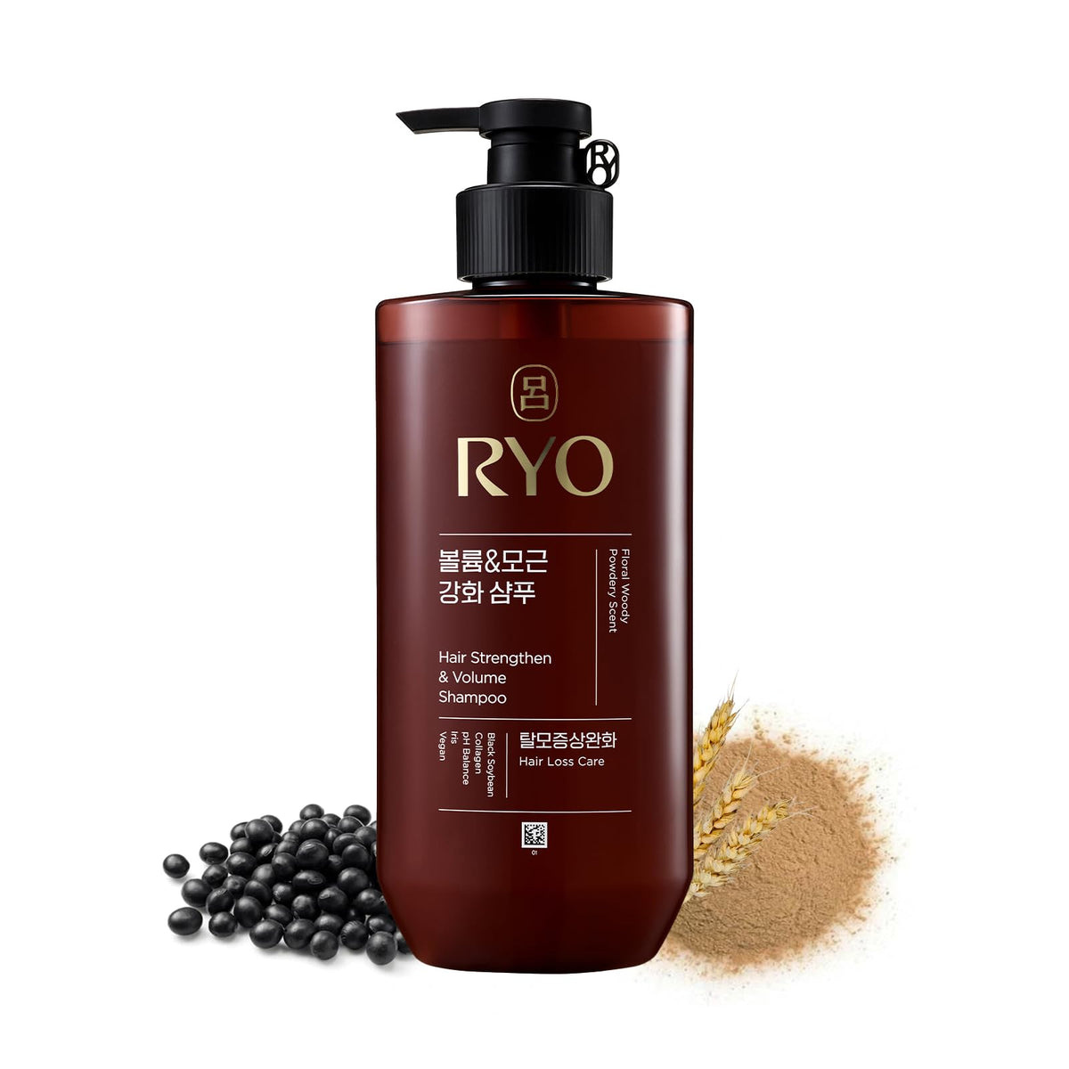 Ryo Strengthen & Volume Shampoo With Ginseng & Caffeine, 16 Fl Oz - Volumizing For Fine Hair