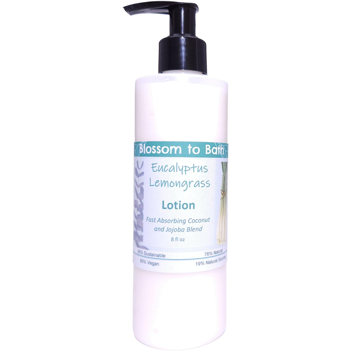 Blossom To Bath Eucalyptus Lemongrass Lotion - 8 Fl Oz, Quick Absorb, Pure Essential Oil Scent