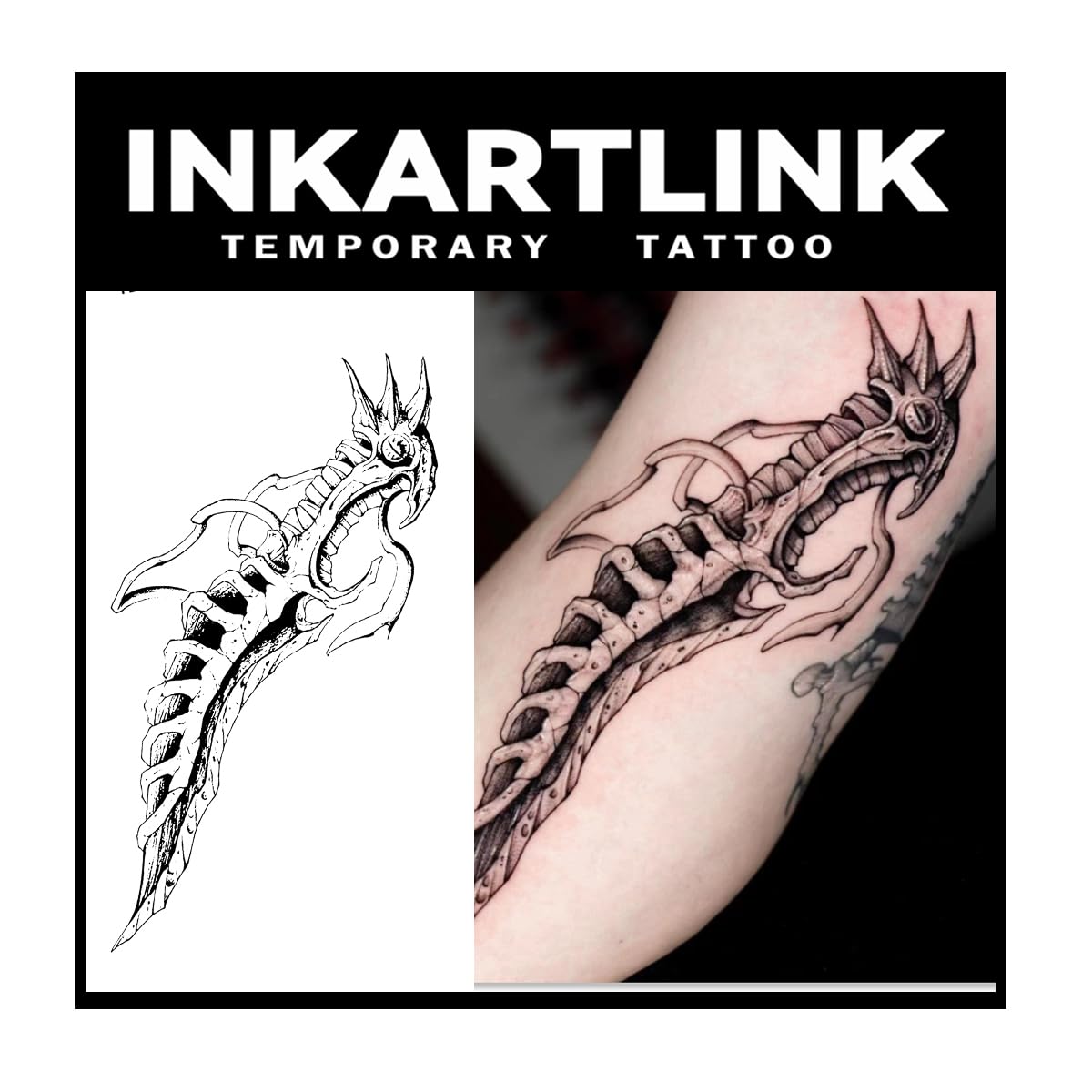 Inkartlink Medium Semi-Permanent Tattoo Sheets - Waterproof, Realistic Floating Designs, Lasts 1-2 Weeks