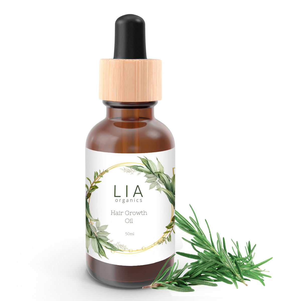 Lia Organics Hair Growth Oil - Organic, Vegan, Rosemary & Amla For Thick, Healthy Hair - 1.7 Fl Oz