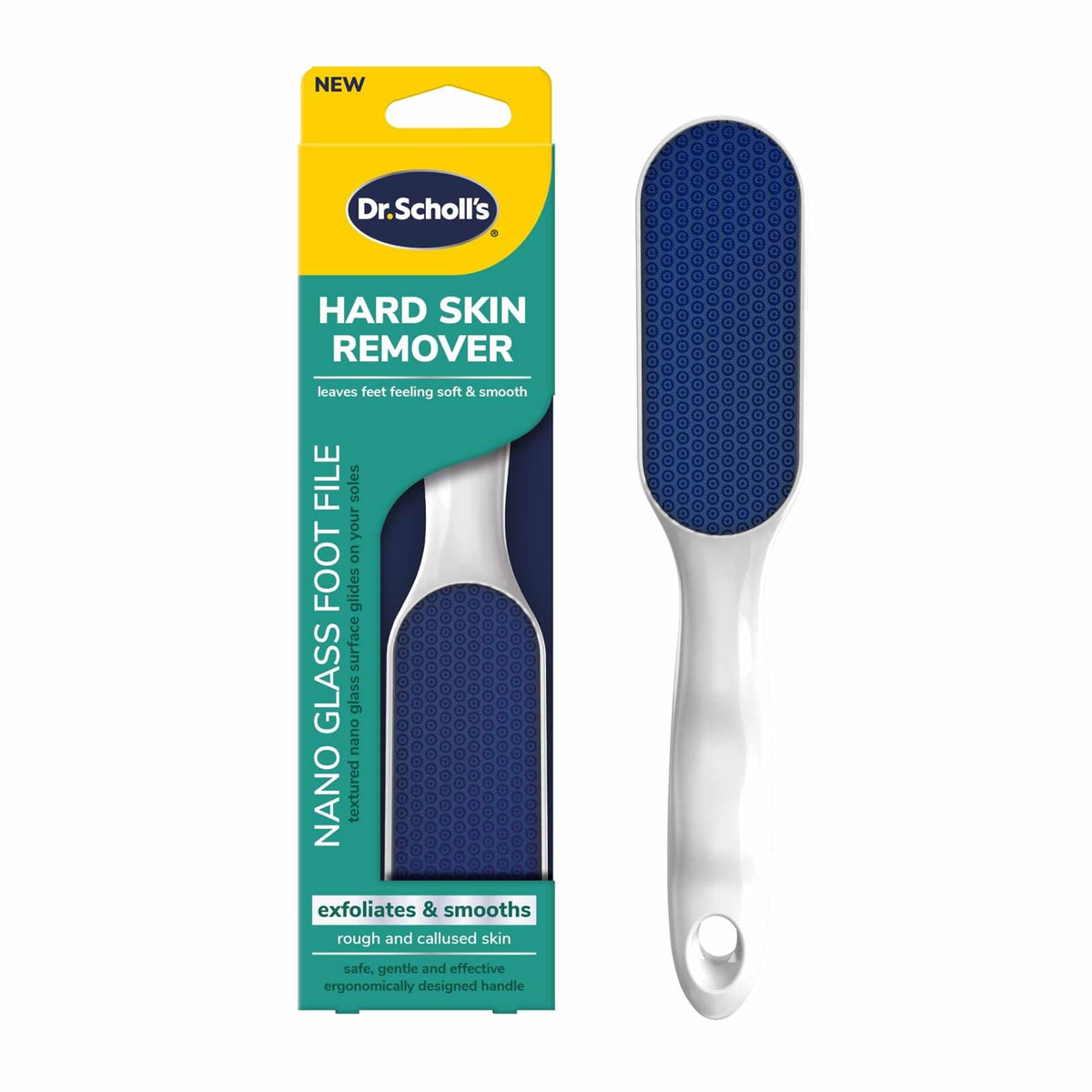 Dr. Scholl'S Nano Glass Foot File - Durable Callus Remover & Dead Skin Scrubber For Smooth Feet