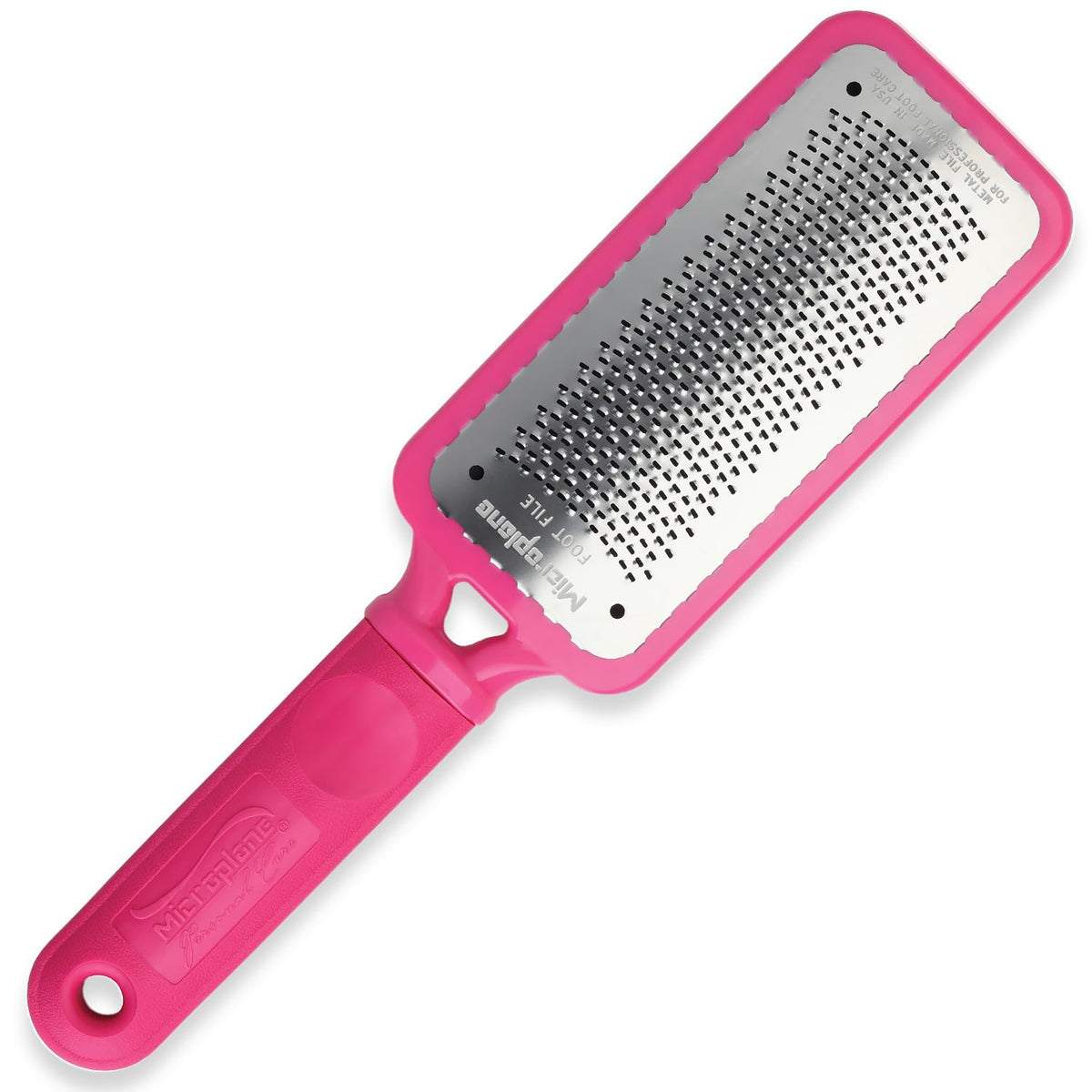 Microplane Pink Foot File - Stainless Steel Dead Skin Remover, Gentle Pedicure Tool