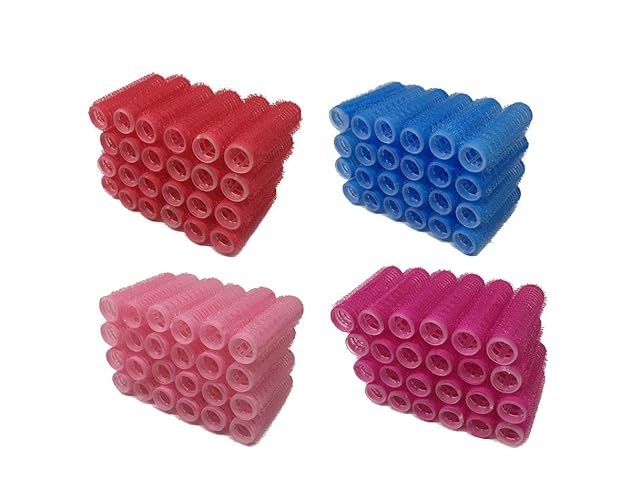 THE UM24 24 Pack Mini Self Grip Vented Hair Rollers - Colorful Plastic Curlers for Styling