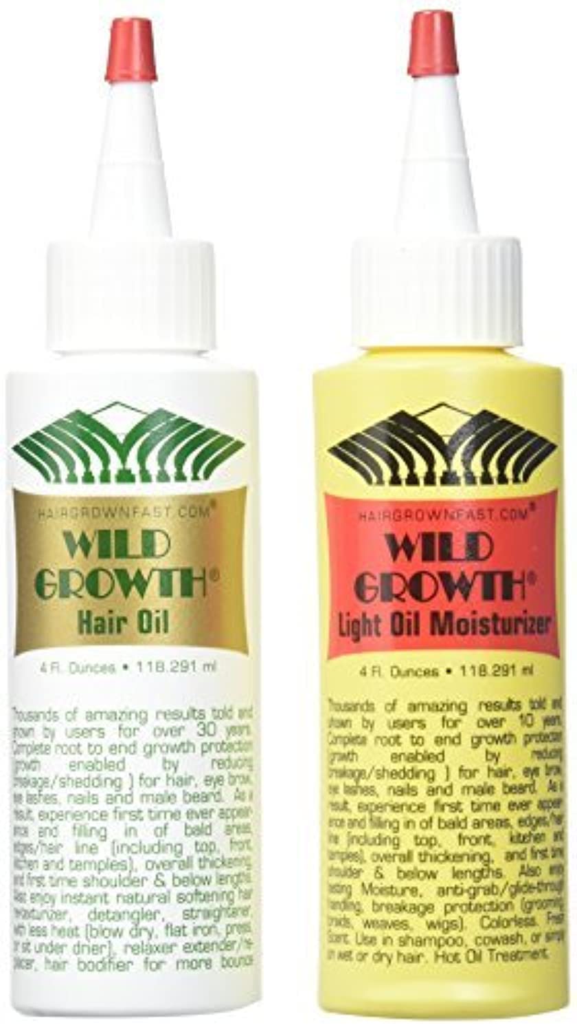 Wild Growth Hair Oil & Light Oil Moisturizer Set - 8 Fl Oz Total for Healthy Hair