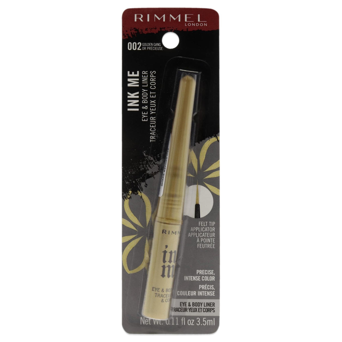 Rimmel London Ink Me Gold Eyeliner For Women, 0.11 Oz - Perfect For Eyes And Body