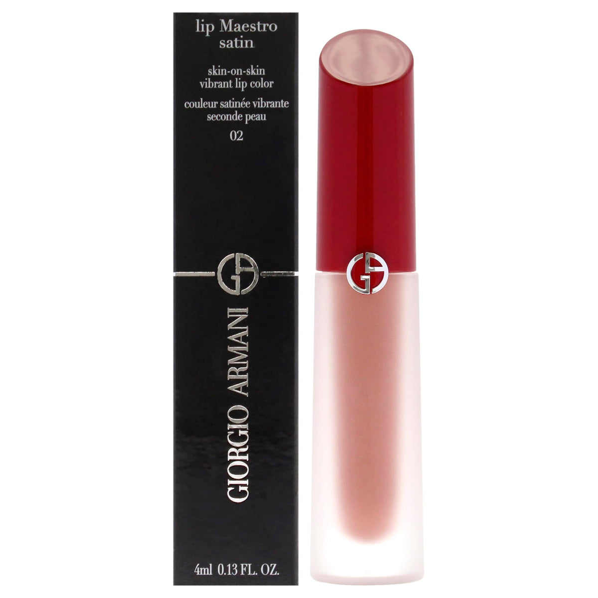 Giorgio Armani Lip Maestro Satin Lipstick 02 Weekend Getaway - Cranberry, 0.13 Oz For Women