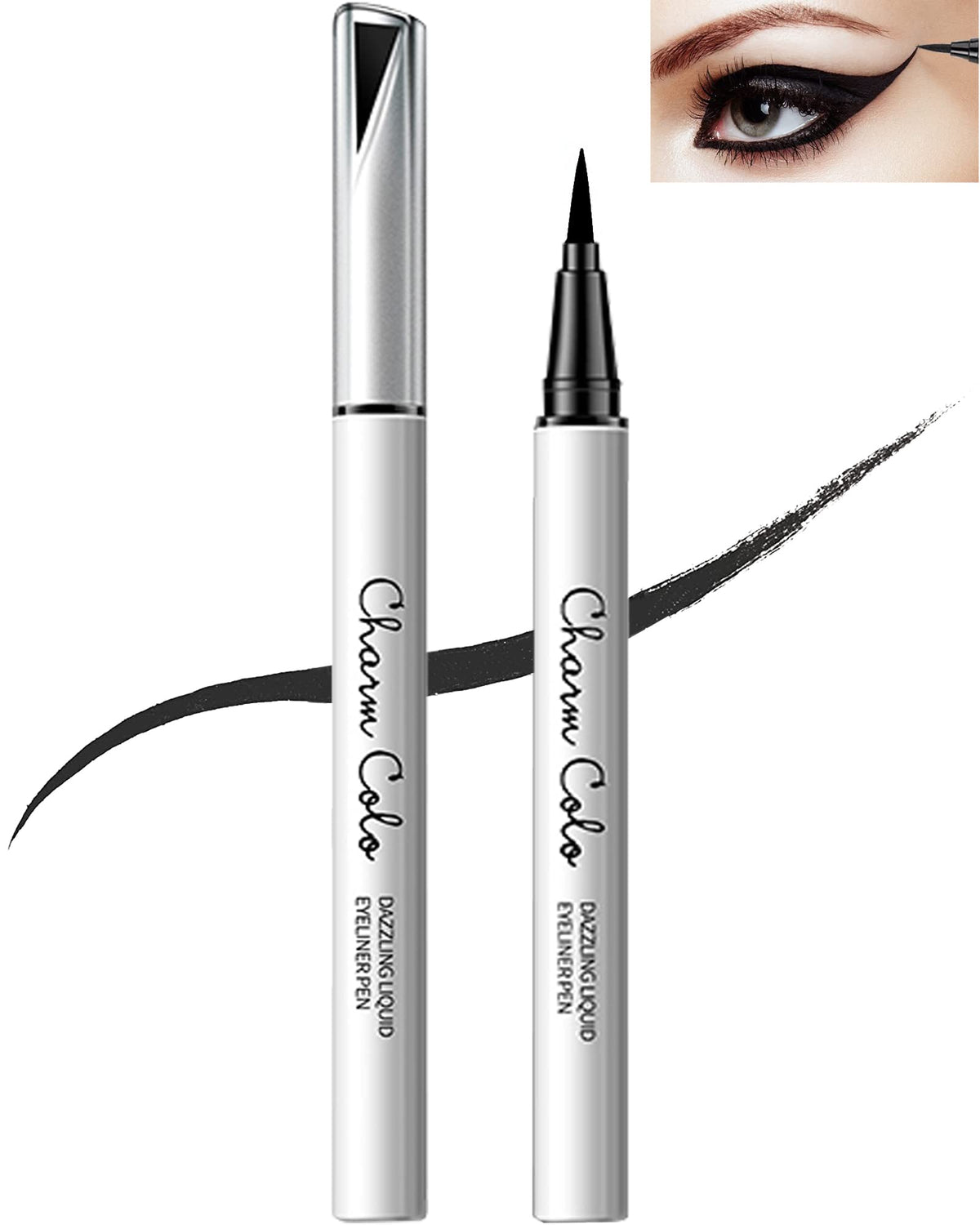 Lysdefeu Black Matte Liquid Eyeliner Pencil - Waterproof, Smudge-Proof, Long Lasting, 24H