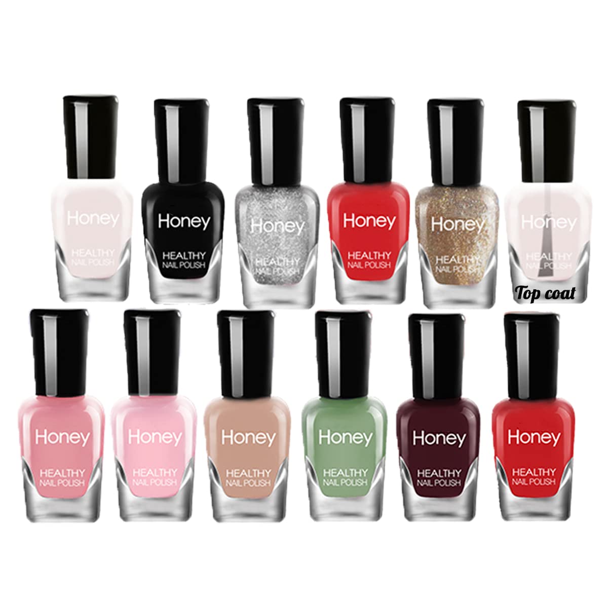 Tophany Eco-Friendly Non-Toxic Nail Polish Set - 12 Easy Peel Off & Fast Dry 5Ml Bottles