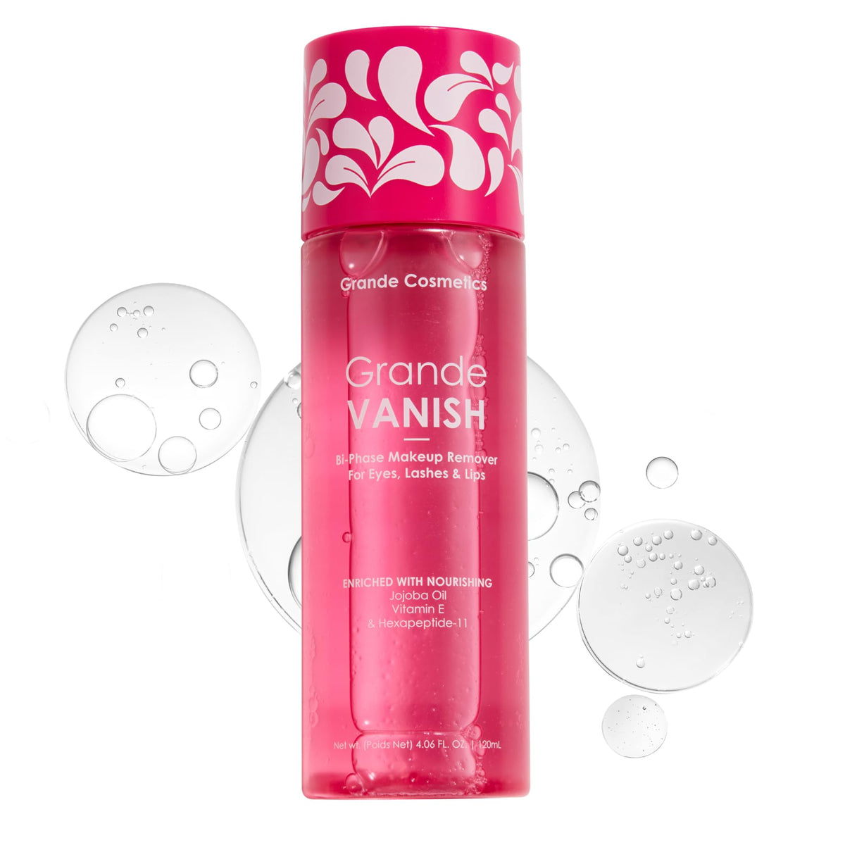 Grande Cosmetics Makeup Remover - Waterproof & Long-Wear Makeup Vanish, Oil & Water-Based