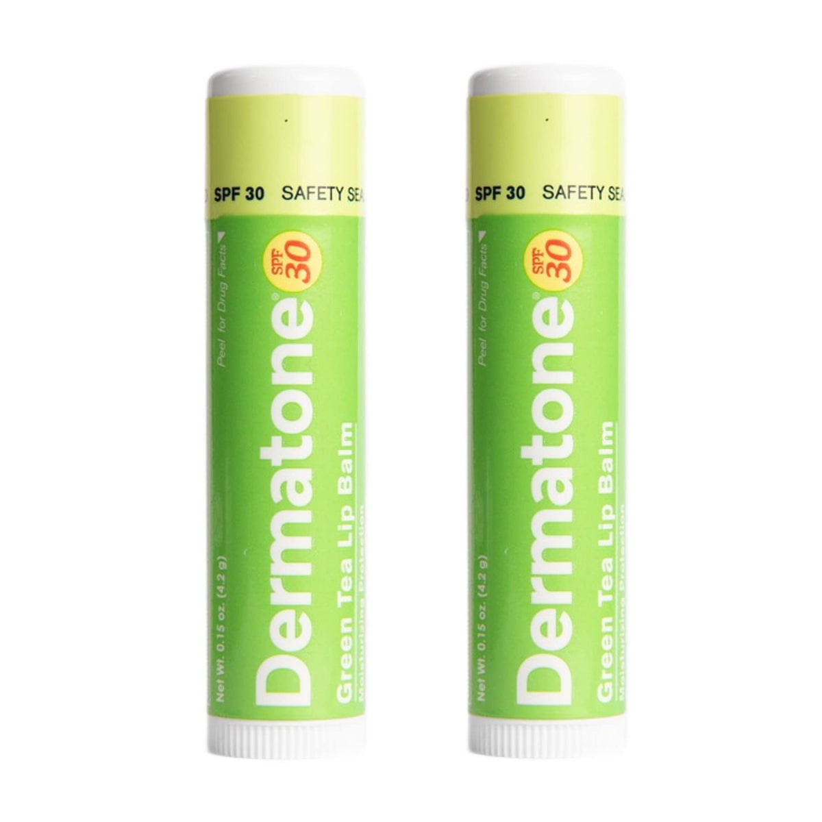 Dermatone Green Tea Lip Balm Spf 30 | Moisturizing Aloe & Vitamin E | 2 Count Pack