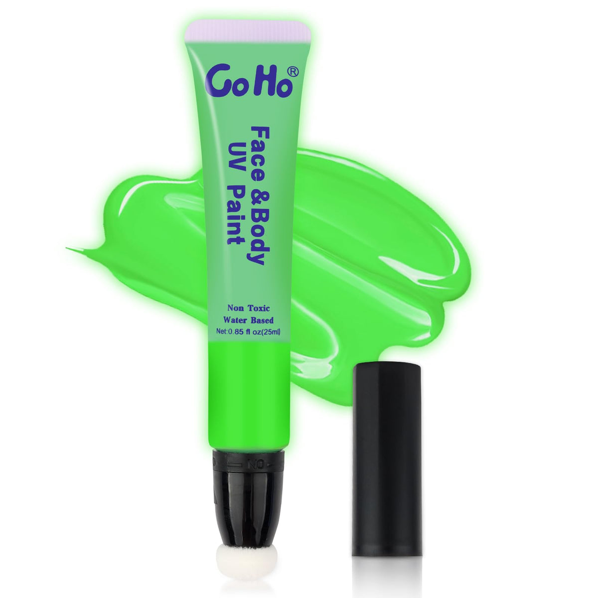 Go Ho Neon Green Uv Blacklight Body Paint - Water Based, Washable, Glow In The Dark Makeup