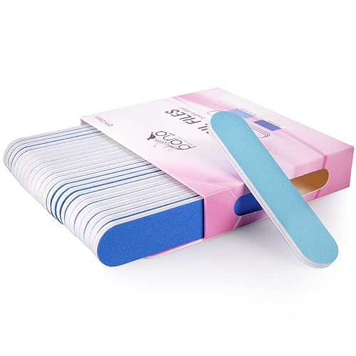 Pana 25Pcs Mini Double Sided Nail Files - Blue Emery Board 180/240 Grit For Manicure & Pedicure