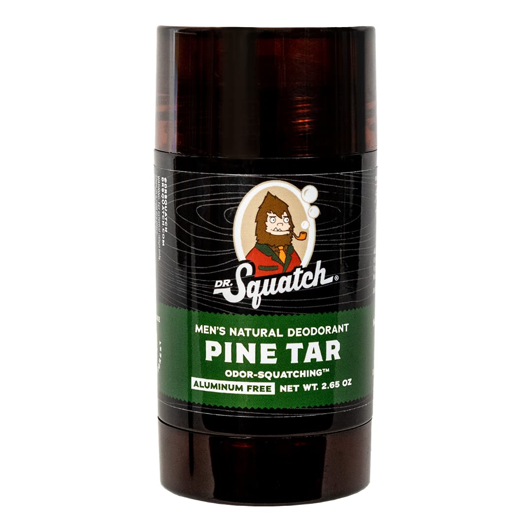 Dr. Squatch Pine Tar Natural Deodorant for Men - Aluminum Free, 2.65 oz