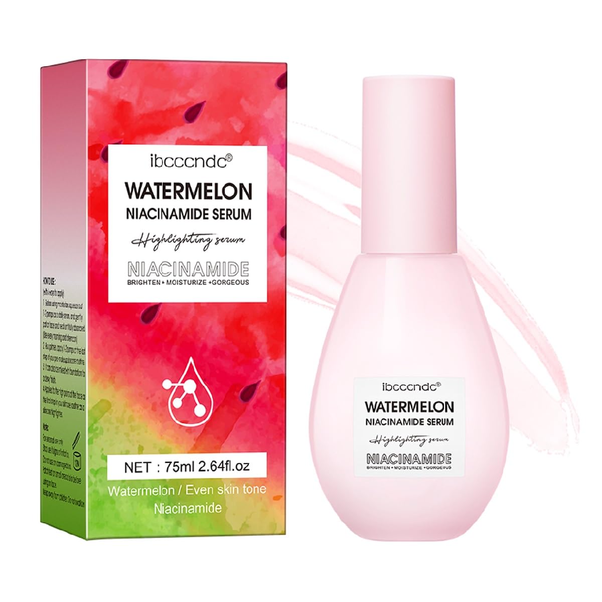 Wenfeng Watermelon Niacinamide Facial Serum - Pore Minimizer & Glow Primer, 75Ml