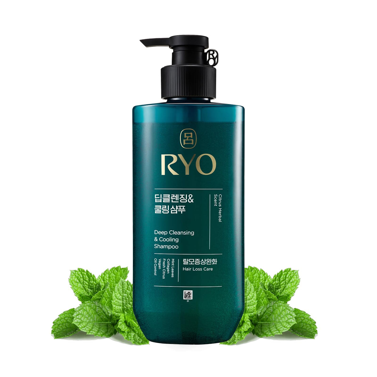 Ryo Deep Cleansing Shampoo With Korean Ginseng & Caffeine For Oily Hair, 16.2 Fl Oz