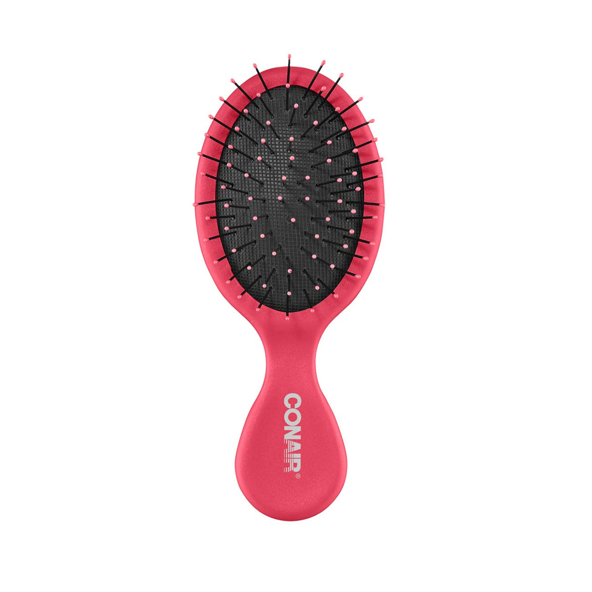 Conair Detangling Mid-Size Cushion Brush - Pink Rubber Hair Brush For Easy Styling