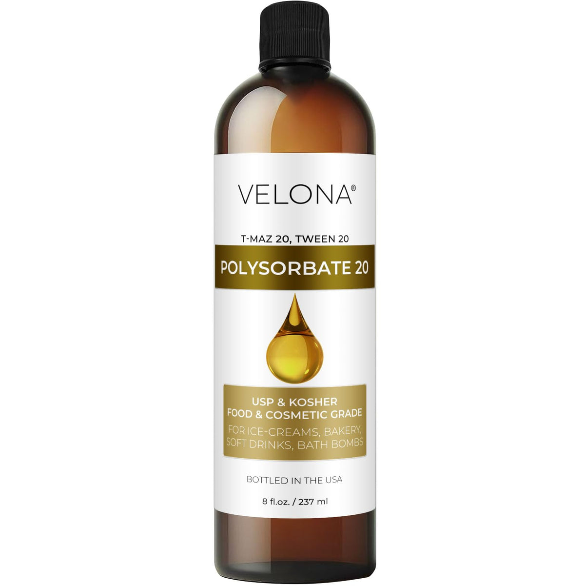 Polysorbate 20 By Velona - 8 Fl Oz Solubilizer For Cooking, Skin Care & Bath Bombs