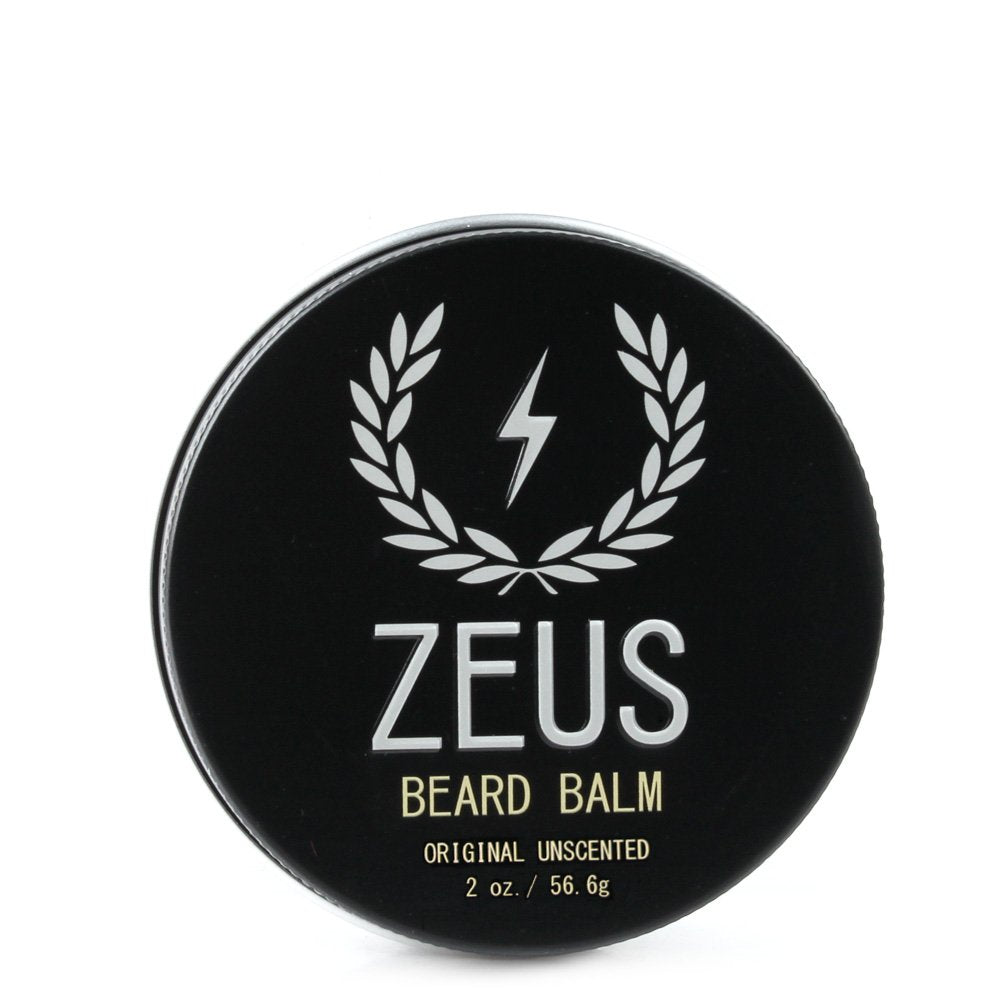 Zeus Unscented Beard Balm - Natural Beeswax & Shea Butter Conditioner For Facial Hair, 2 Oz.