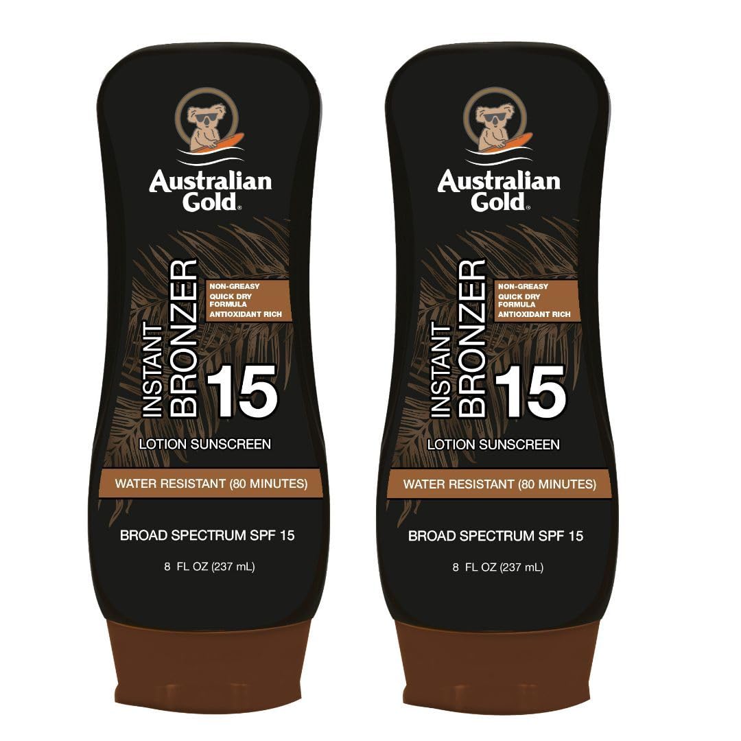 Australian Gold Spf 15 Lotion Bronzer Twin Pack - 8 Fl Oz (2 Bottles)