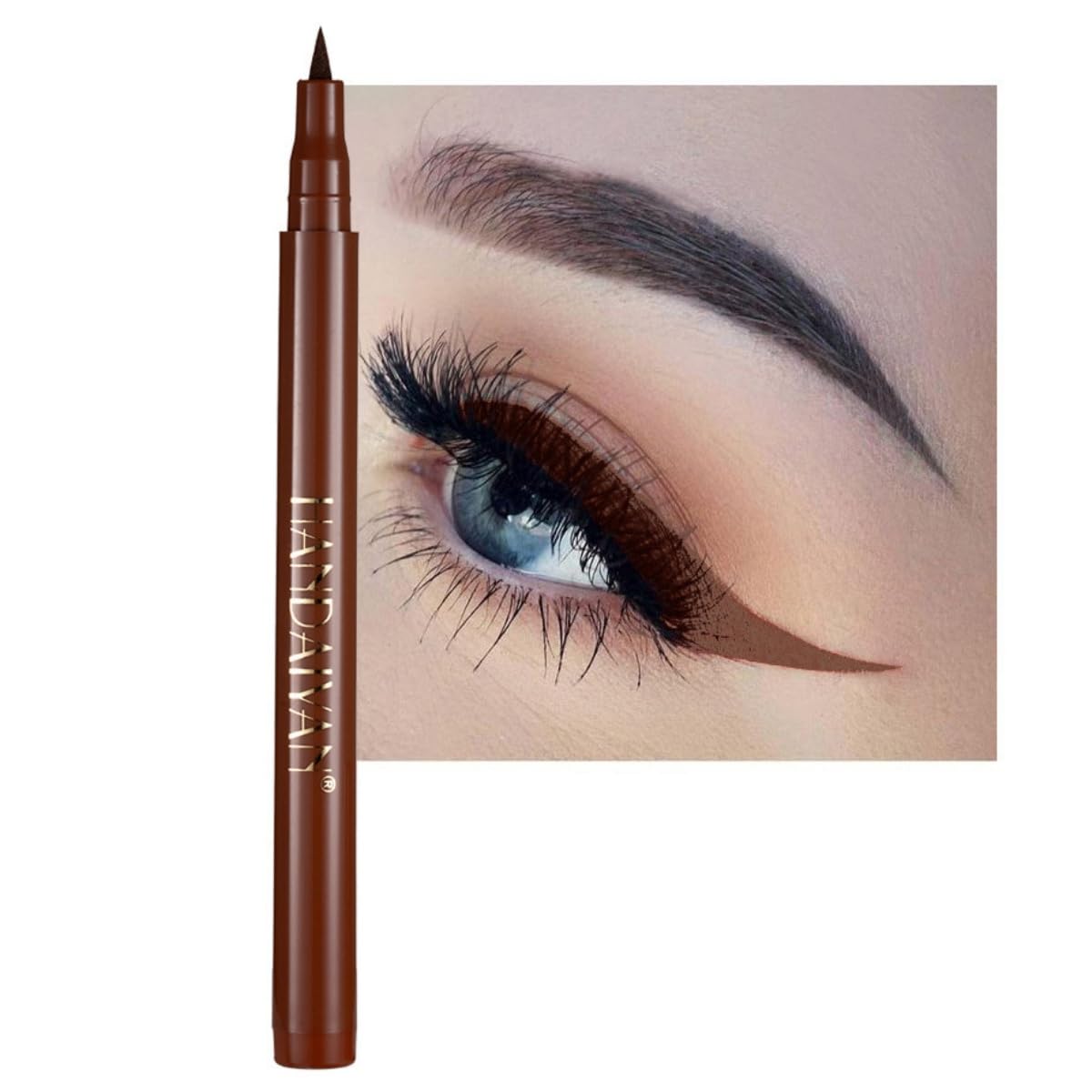 Onarisae Waterproof Eyeliner Pencil, Brown Liquid Ink, Smudge Proof, 0.32 Oz