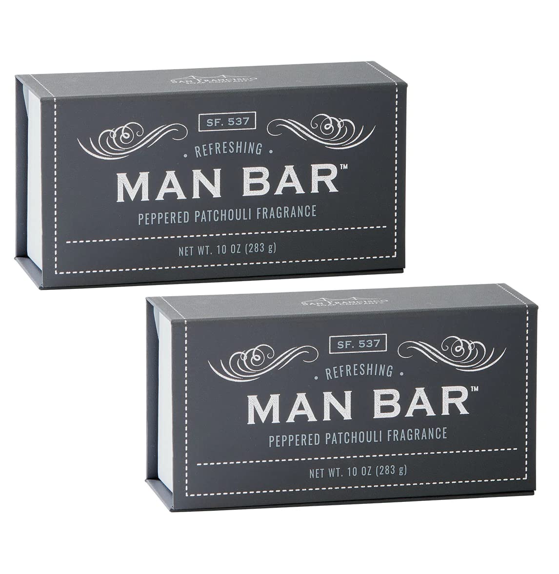 San Francisco Soap Man Bar Soap - 10 Oz Peppered Patchouli (2-Pack)