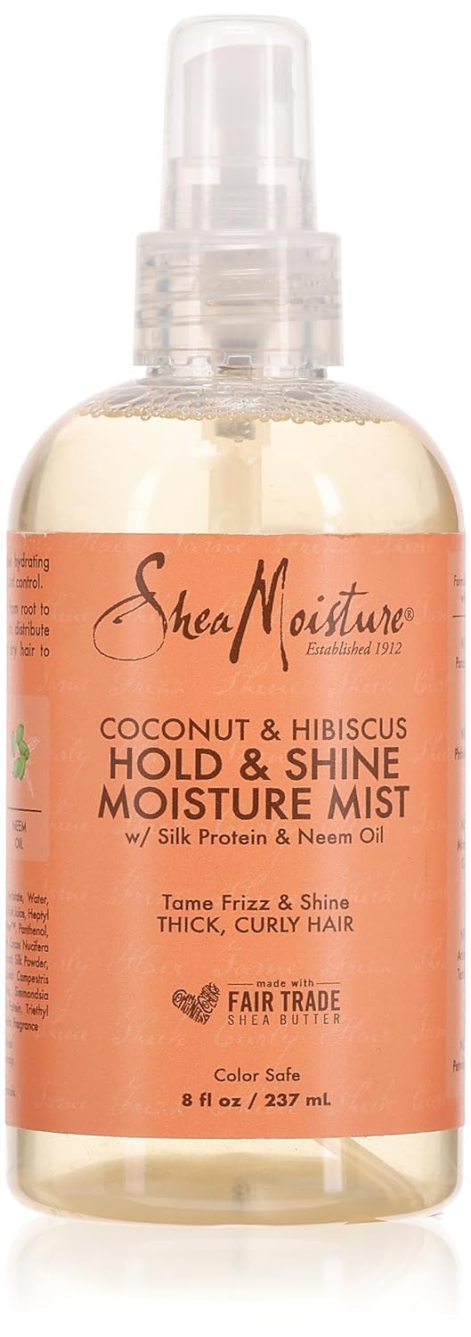 Sheamoisture Coconut & Hibiscus Hold & Shine Moisture Mist, 8 Fl Oz – Hydrating Hair Spray