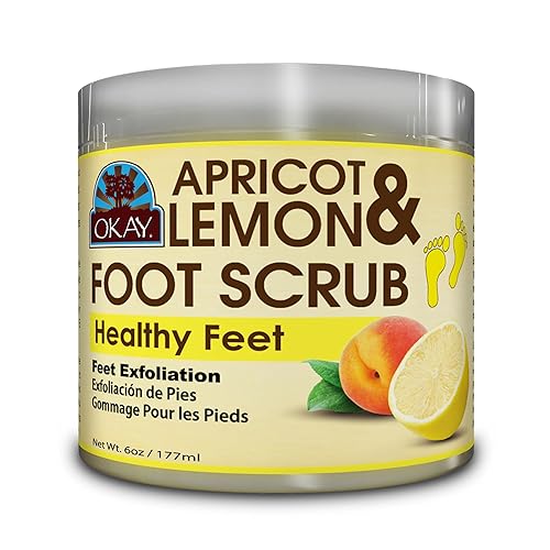 Okay Apricot Lemon Foot Scrub 6Oz - Exfoliating & Moisturizing Foot Care For Soft Skin