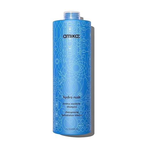 Amika Hydro Rush Intense Moisture Shampoo With Hyaluronic Acid, 1000Ml - 33.8 Fl Oz