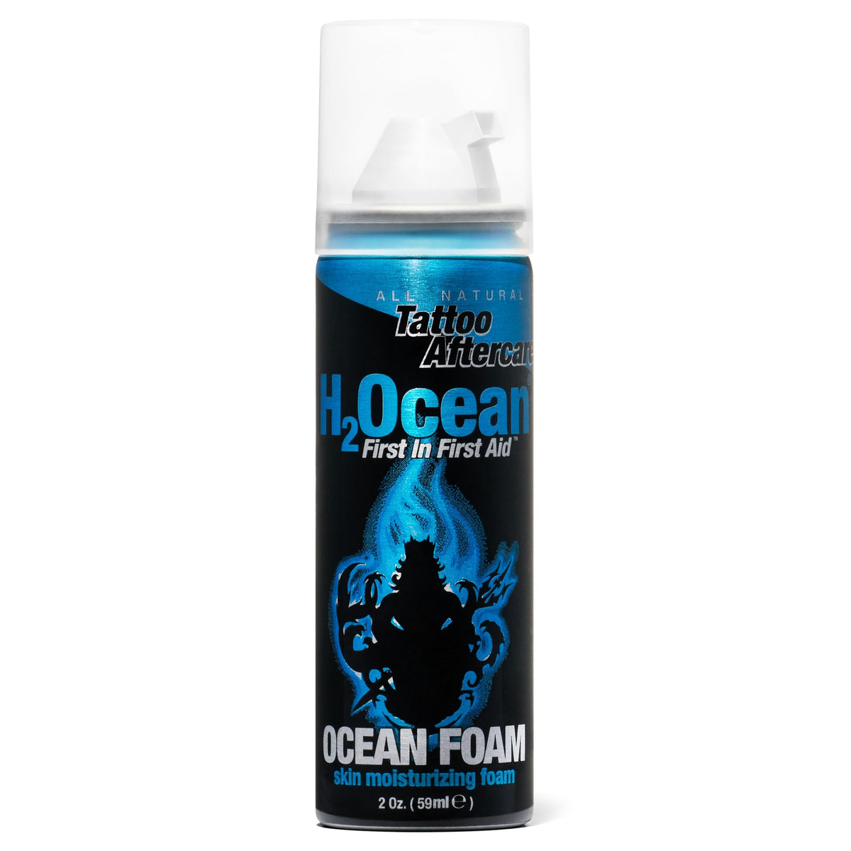 H2Ocean Ocean Foam Tattoo Aftercare - Water-Based Ink Sealer & Skin Moisturizer 2Oz