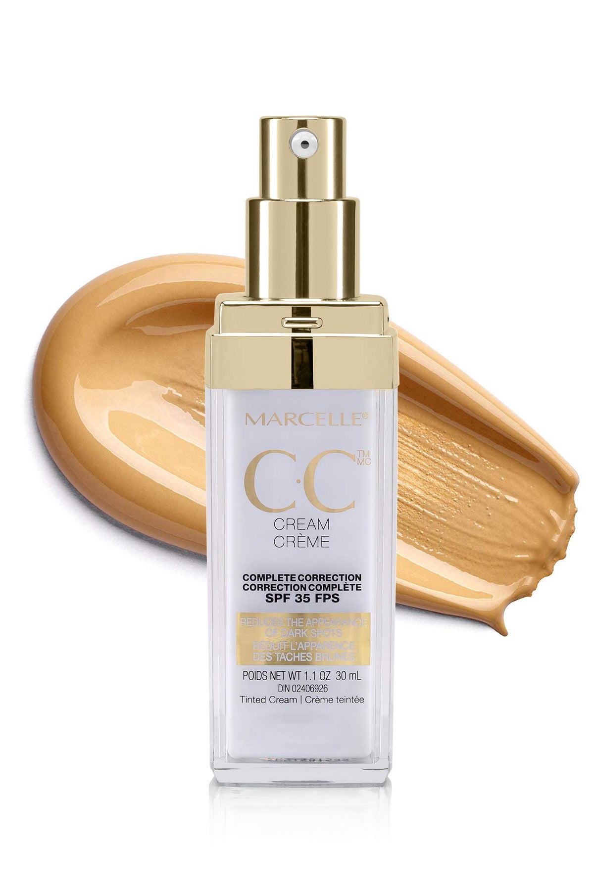 Marcelle Cc Cream Spf 35 - Golden Glow Universal Tint, Paraben-Free Skin Enhancer, 1 Fl Oz