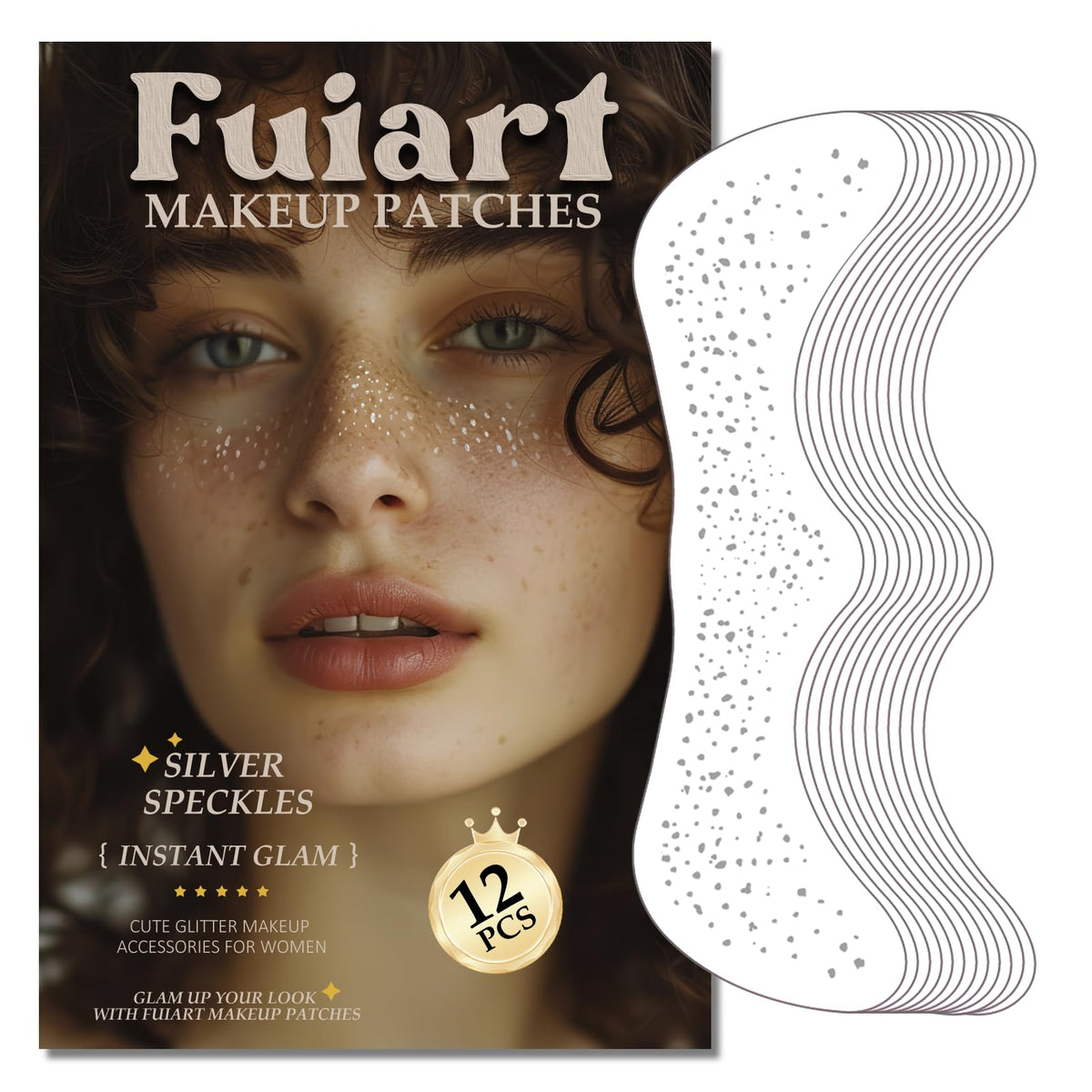 Fuiart Silver Fake Freckles Patches - 12 Waterproof Temporary Face Makeup For Women