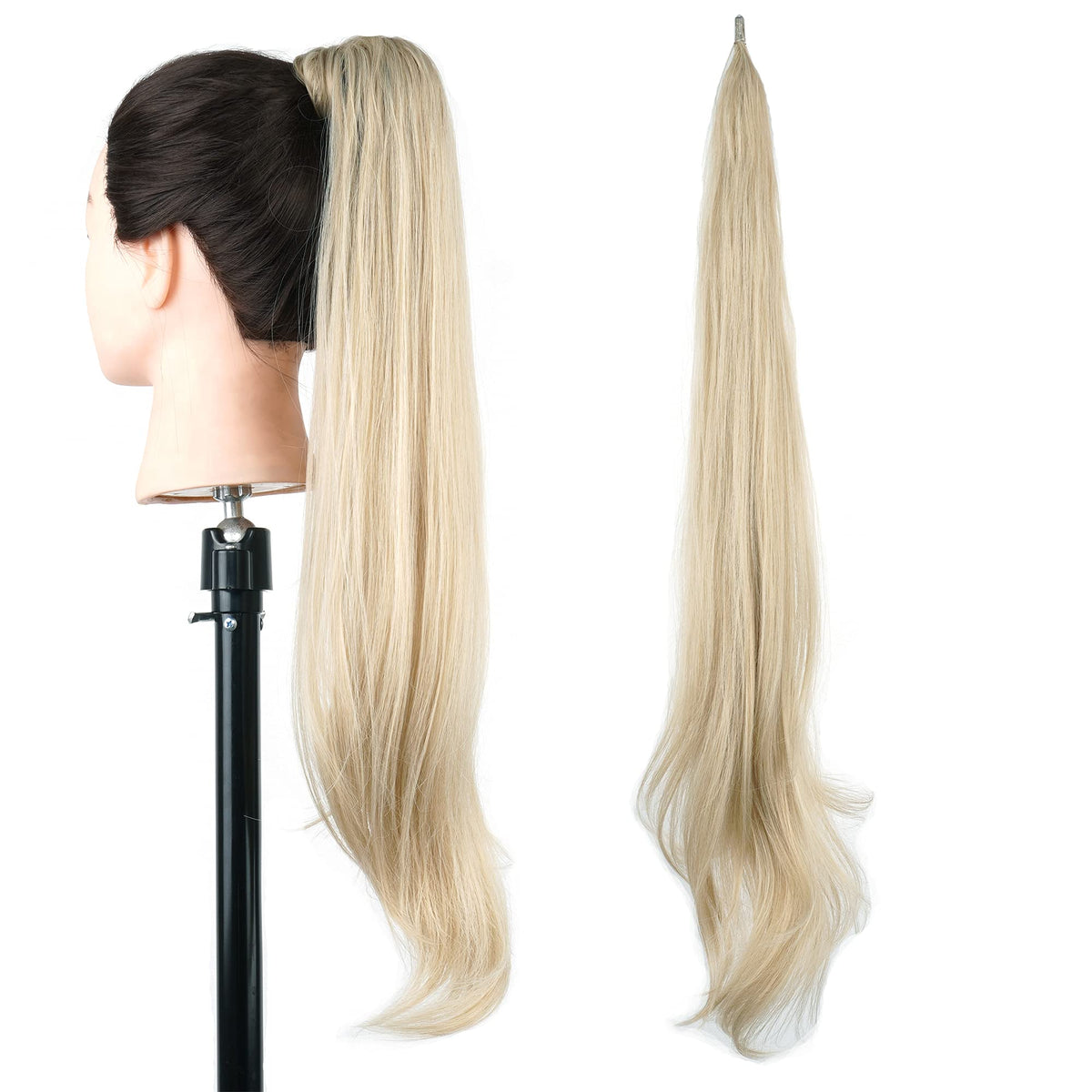 Imissu 32 Inch Dirty Blonde Ponytail Hair Extension - Flexible High Temperature Fiber Hairpiece