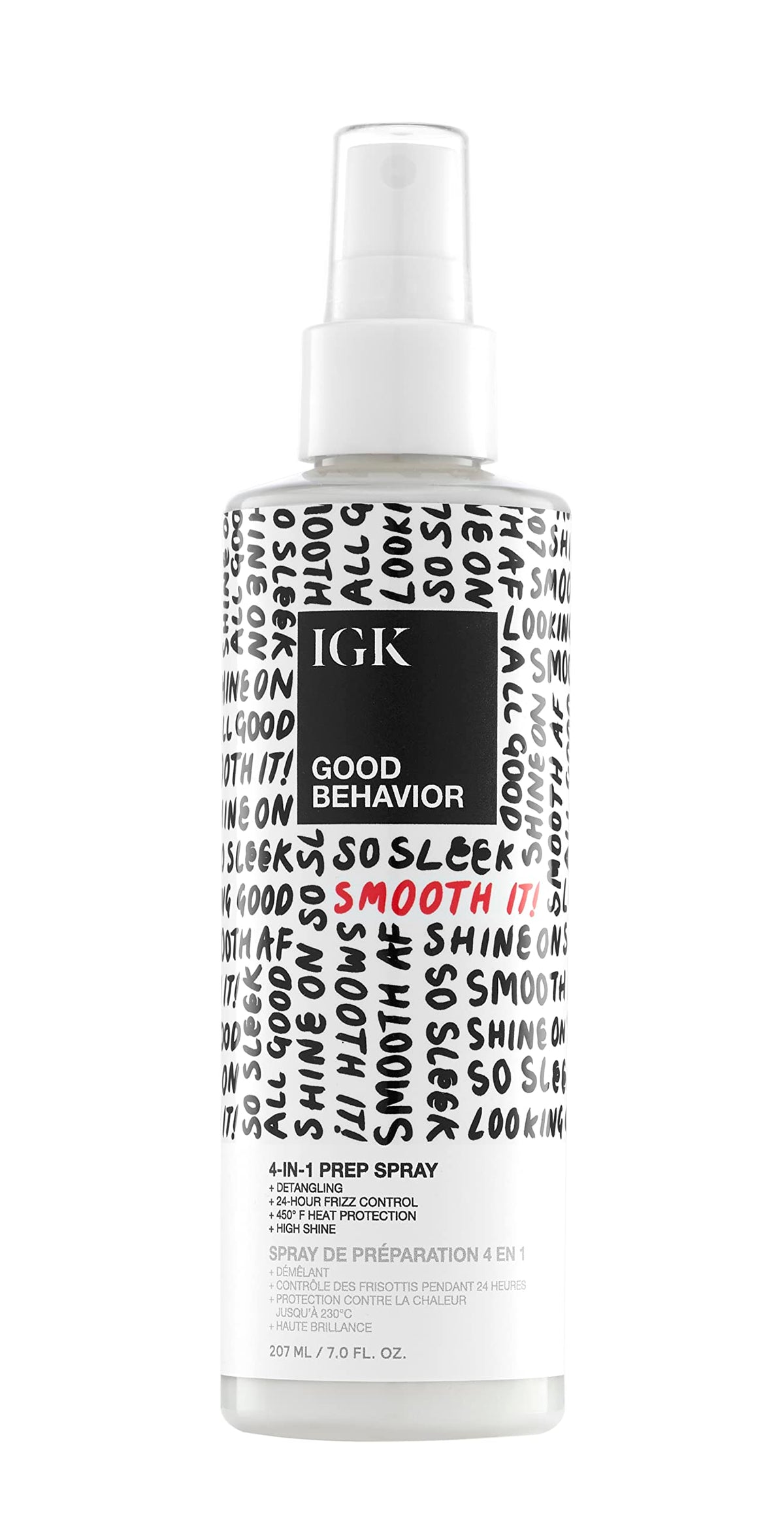 IGK GOOD BEHAVIOR 4in1 Prep Spray  Leave In  Detangle  Heat Protectant  Vegan  Cruelty Free  7 Oz