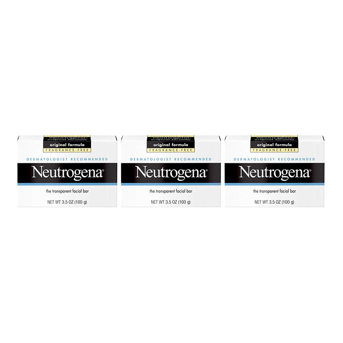 Neutrogena Fragrance-Free Facial Cleansing Bar With Glycerin, 3.5 Oz (Pack Of 3)