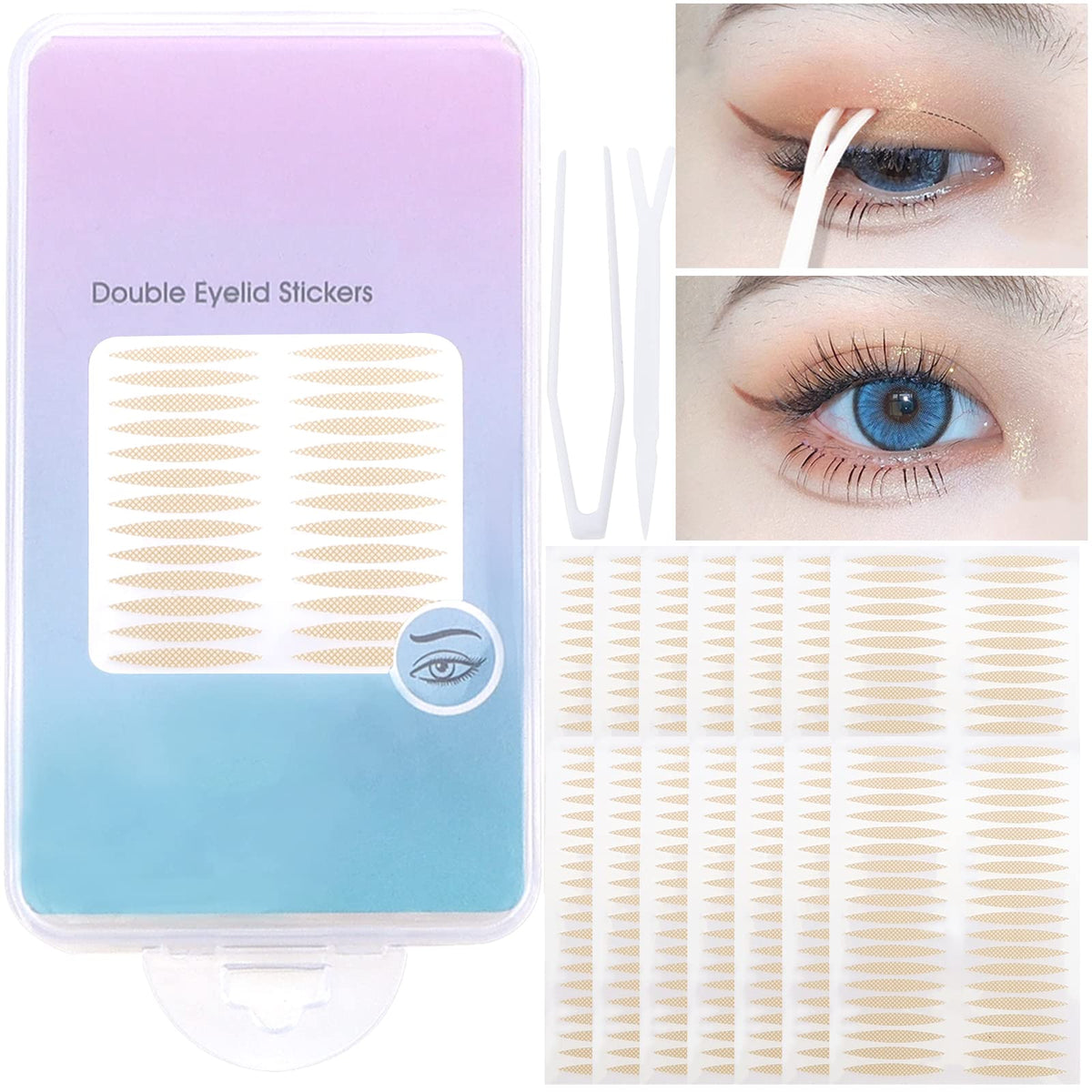 Yatinkim Eyelid Tape 1200 Pcs - Invisible Breathable Self-Adhesive Waterproof Stickers For Hooded Eyes