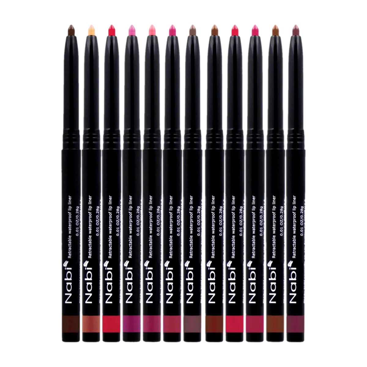 Beauty Spot 12 Colors Waterproof Lip Liner Set - Retractable Auto Lip Pencil, Long Lasting