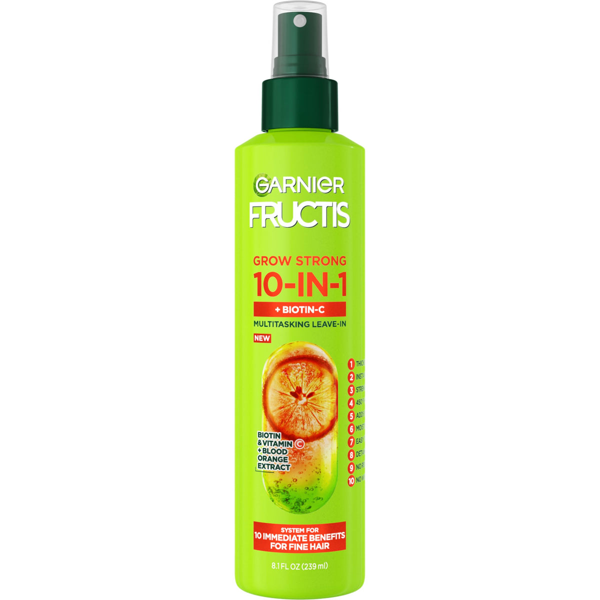 Garnier Fructis Grow Strong Thickening 10-In-1 Spray With Biotin-C, 8.1 Fl Oz