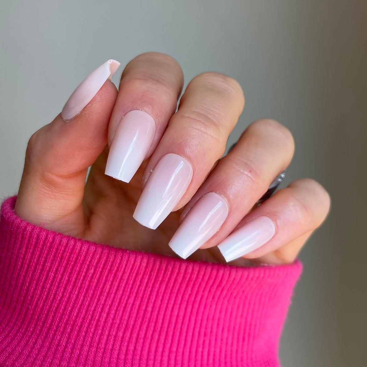 The Nailest Blush Ombre Acrylic Press-On Nails - 14 Piece Tapered Square Set