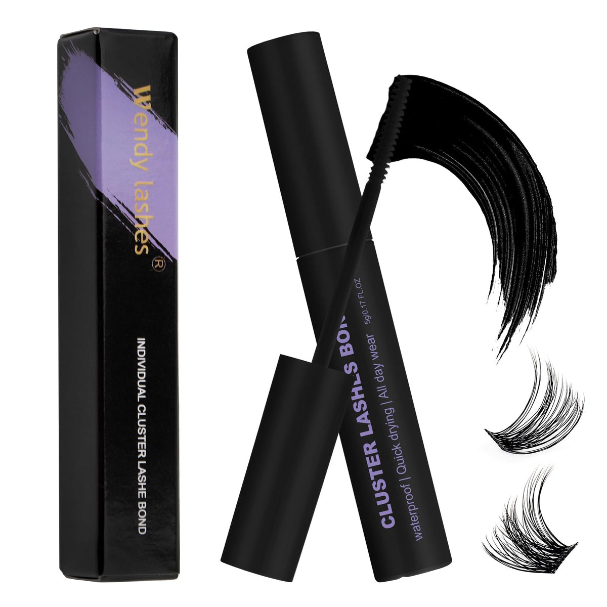 Wendy Lashes Black Lash Glue 5Ml - Sensitive, Fast Drying, Waterproof For Diy Lash Extensions