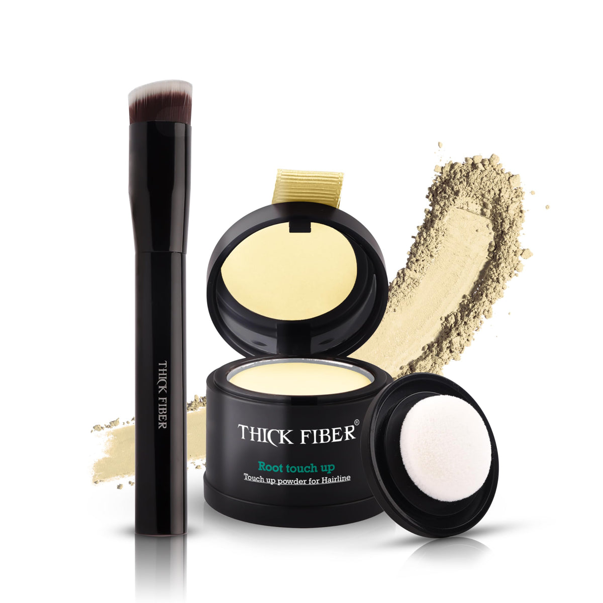 Thick Fiber Root Touch Up Concealer - Light Blonde Hairline Powder For Thinning Hair, Sweat Resistant