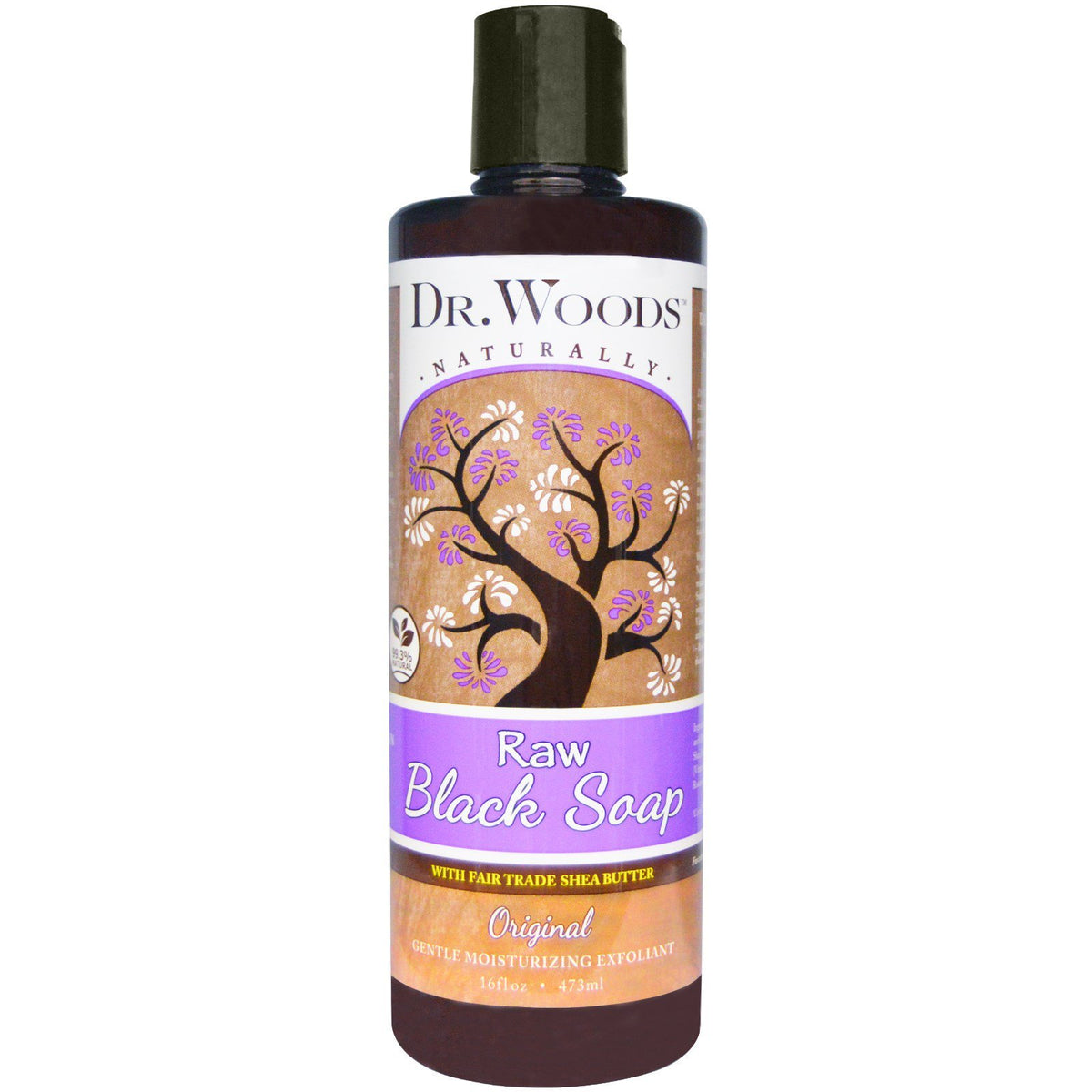 Dr. Woods Pure Black Soap With Organic Shea Butter - 16 Fl Oz (Pack Of 12)