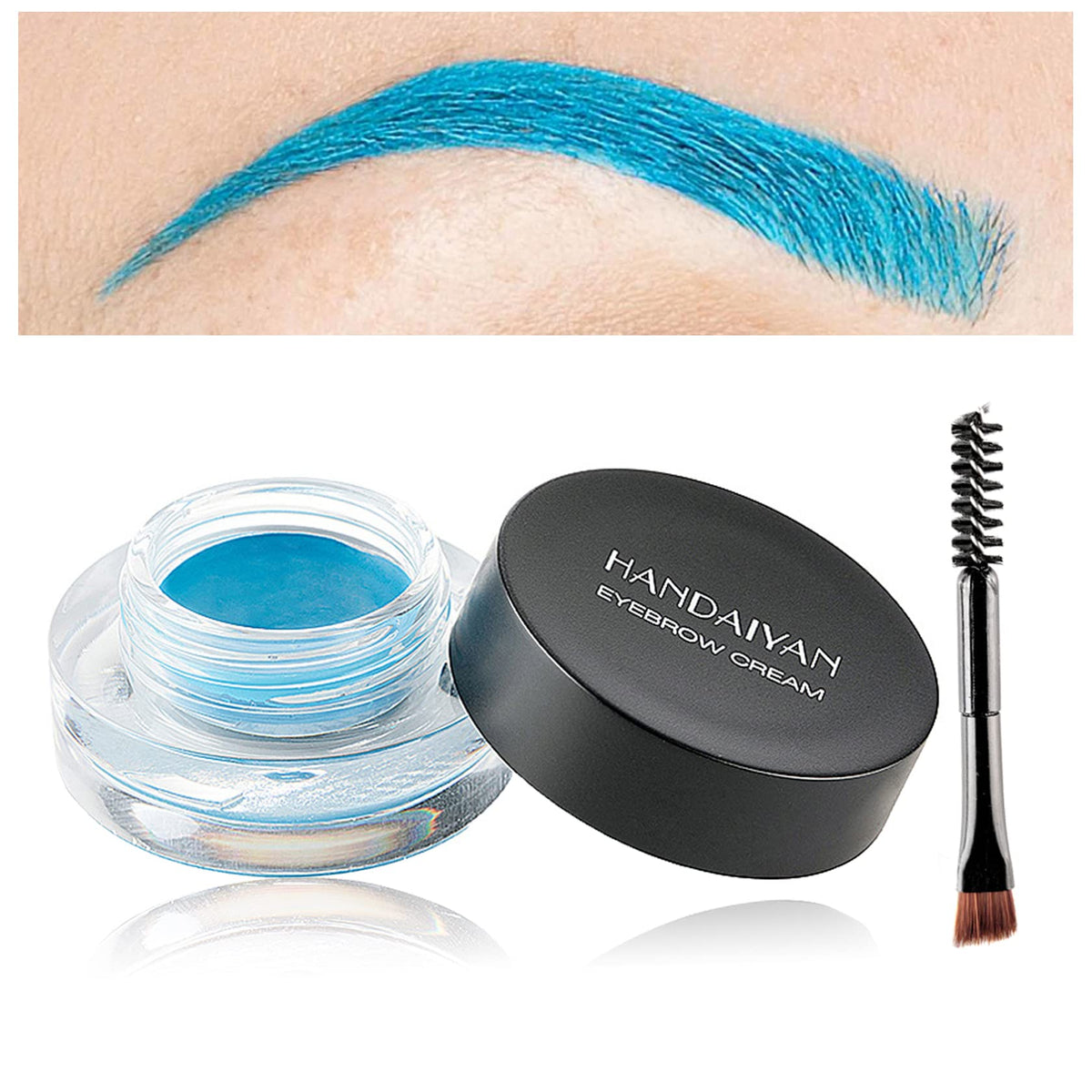 Xingxyuel Eyebrow Pomade Cream - Waterproof Sky Blue Brow Gel With Brush, 0.04 Oz