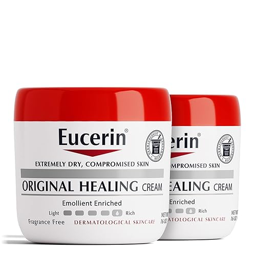 Eucerin Original Healing Cream, Unscented Body Moisturizer For Extremely Dry Skin, 16 Oz, 2 Pack