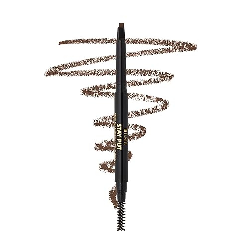 Milani Stay Put Brow Pencil - Dark Brown, Cruelty-Free, Long-Lasting Eyebrow Definition