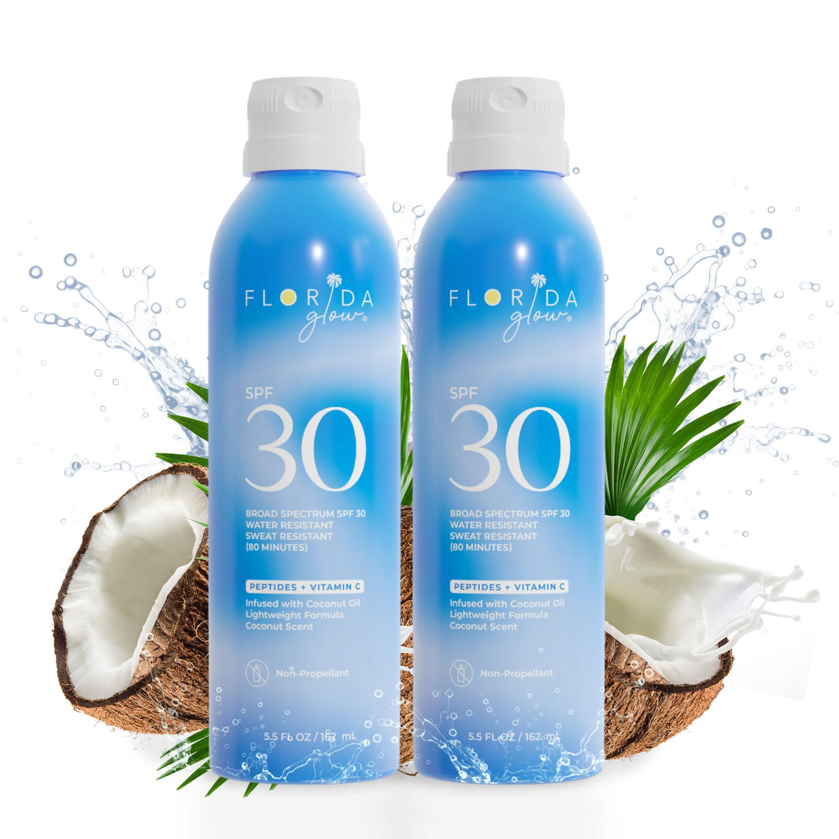 Florida Salt Scrubs Spf 30 Sunscreen Spray - Water Resistant, Reef Safe, Child Friendly, 2-Pack