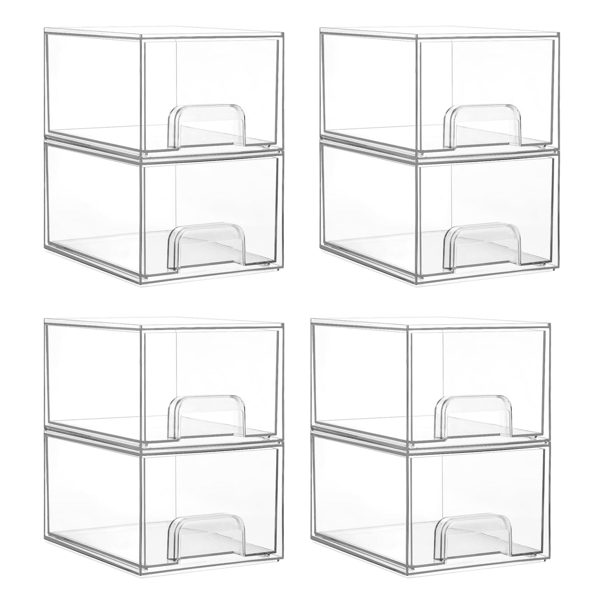 Vtopmart 8 Pack Clear Acrylic Storage Drawers - Makeup Organizer For Bathroom, Kitchen, Vanity