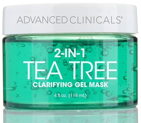 Advanced Clinicals Anti Aging Facial Gel Mask - Tea Tree, 4 Fl Oz, Reduces Wrinkles & Dry Skin