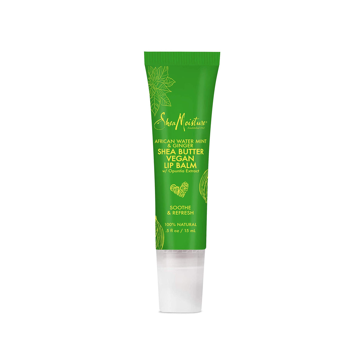 Sheamoisture African Water Mint & Ginger Lip Balm, 0.5 Oz, Shea Butter, Green